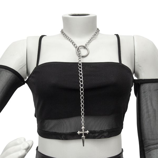 Colar Slip Chain Gravatinha Pingente De Cruz Delicado 