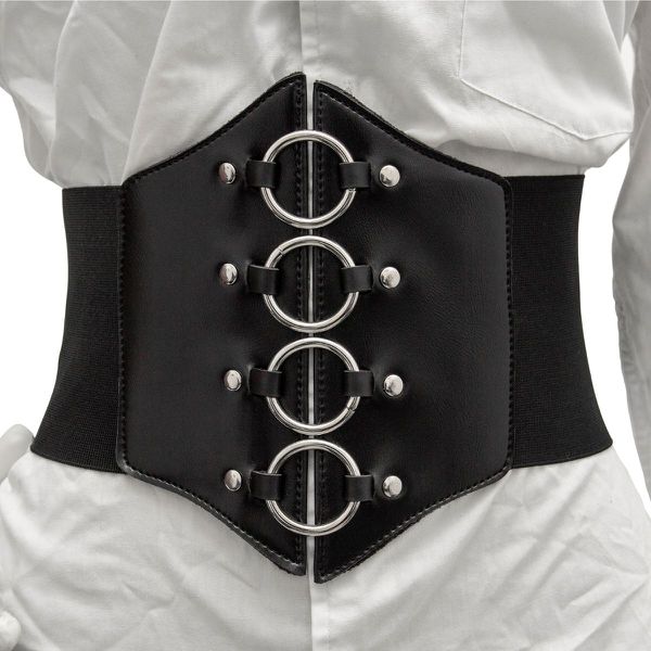 Corset Espartilho Preto com Argolas