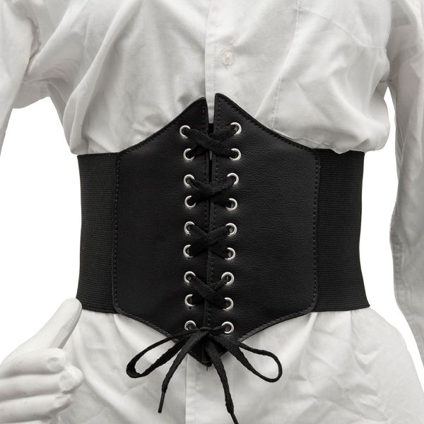 Corset Espartilho Preto com Cadarço