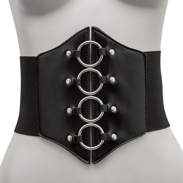 Corset Espartilho Preto com Argolas