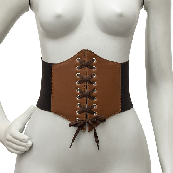 Corset Espartilho Marrom com Cadarço