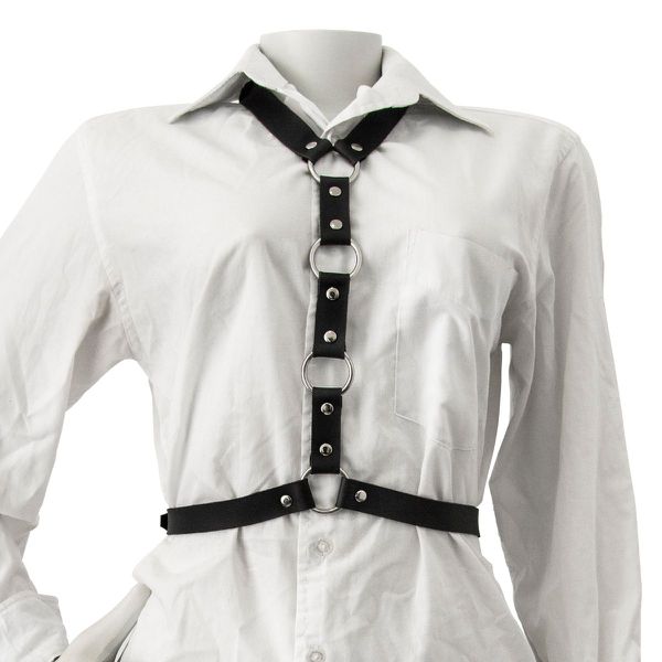 Harness Preto de Corpo com Três Argolas