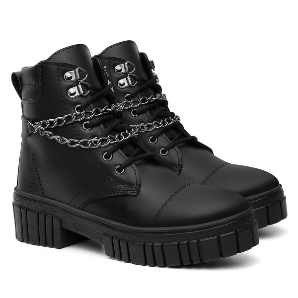 Bota Melissa Coturno Estilosa Inverno Preto