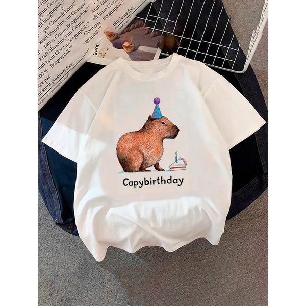 Camiseta Estampada Frente Capivara CapyBirthday