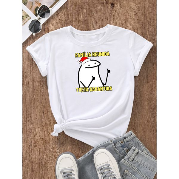 Camiseta Estampada Frente Familia Reunida Treta Garantida