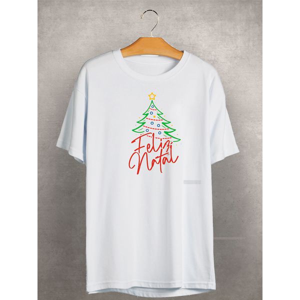 Camiseta Estampada Frente Feliz Natal Arvore