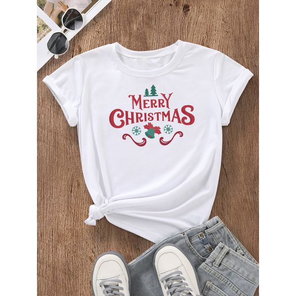 Camiseta Estampada Frente Natal Merry Christmas Sino Verde