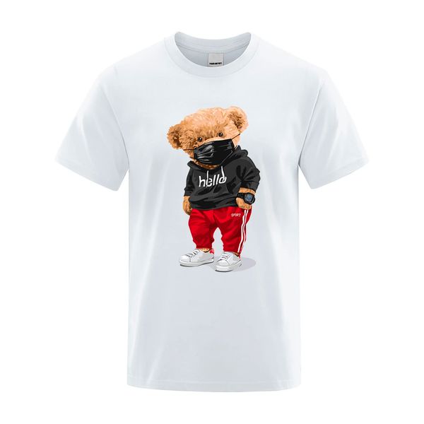Camiseta Estampada Frente Urso Hello Sport Esporte Mascara