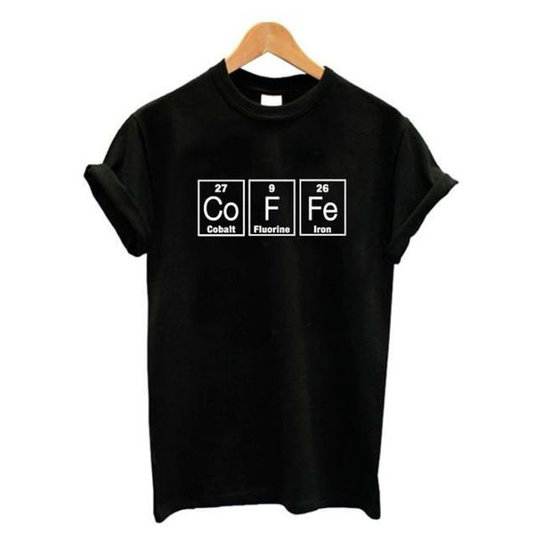 Camiseta Estampada Frente Coffe Elements Tabela Periodica Café
