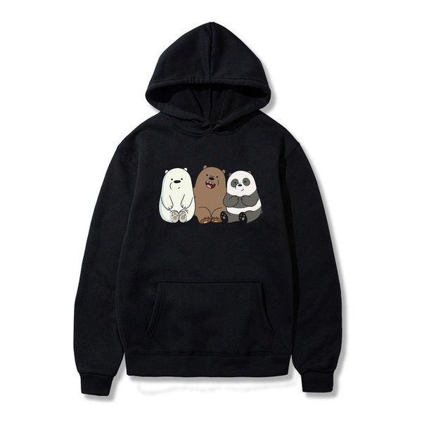 Moletom Preto Estampa Frente Trio Ursinhos Fofos 