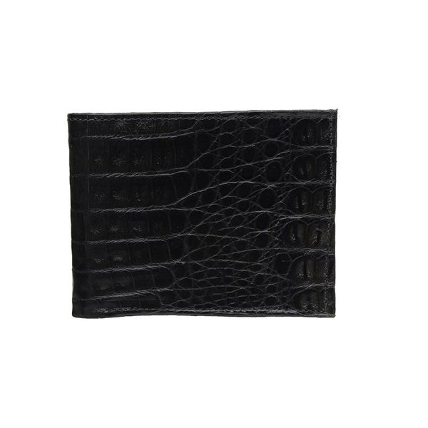 Carteira MINI em Couro de Jacaré (Caiman yacare ) Preto Cera