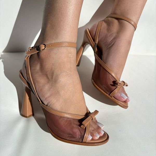 SANDALIA SALTO BLUSH TELA