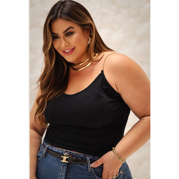 Blusa Bia Black TAMTAUM PLUS SIZE FASHION