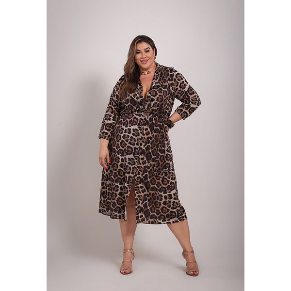 Chemise Thassia Leopard TAMTAUM PLUS SIZE FASHION