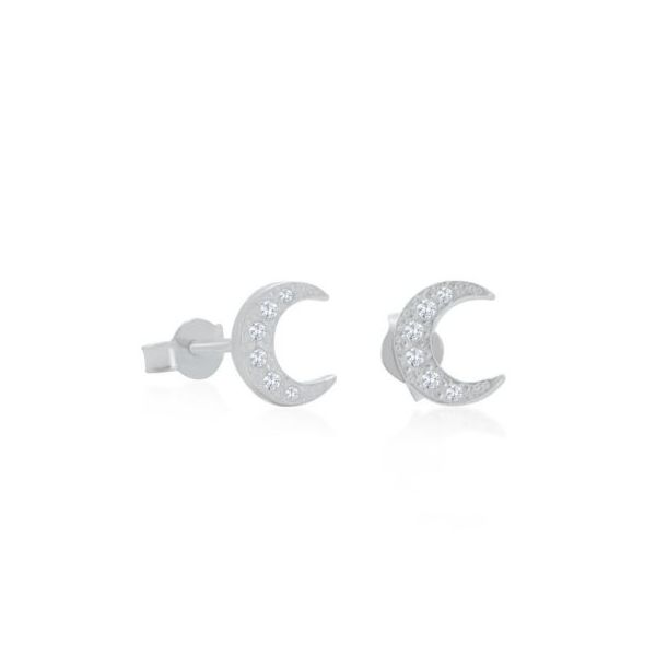  Brinco em Prata Lua 12 Zircônias