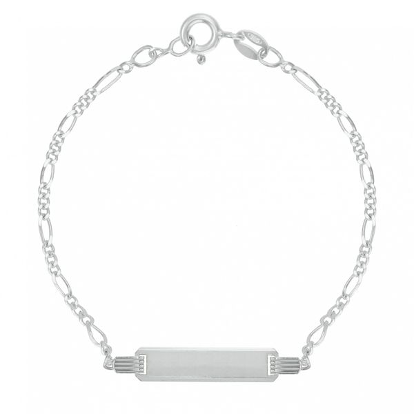 Pulseira Infantil Plaquinha Nome Personalizada Elo 3x1 em Prata 925