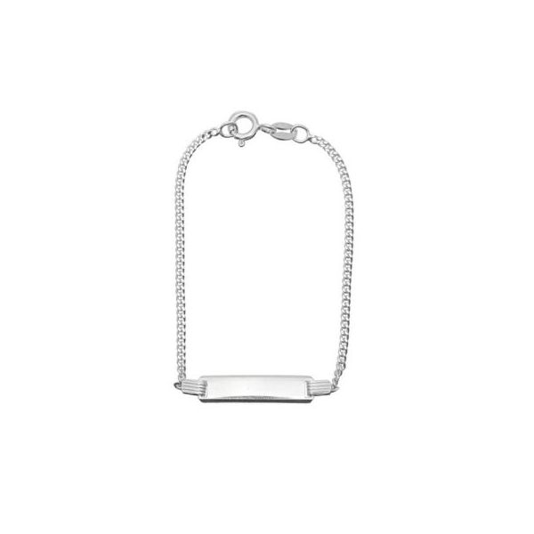 Pulseira Infantil Plaquinha Nome Personalizado Elo Grumet em Prata 925