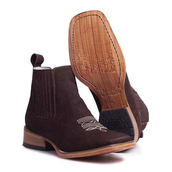 Botina Masculina Estilo Americana Cano Curto Couro Caf Tatu