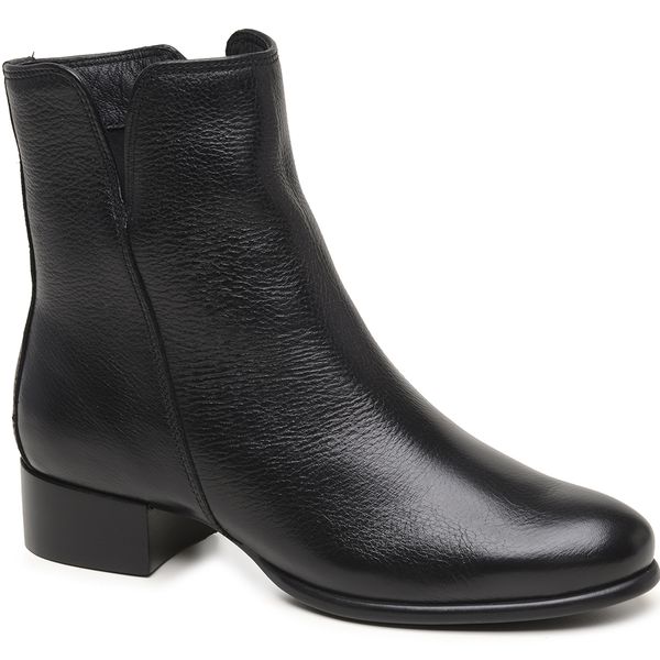 BOTA CANO BAIXO COURO CARNEIRO PRETO