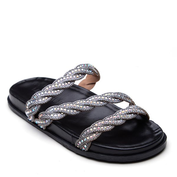 PAPETE STRASS EM COURO PRETO