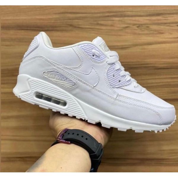 TENIS NK AIR MAX 90 COURO BRANCO 