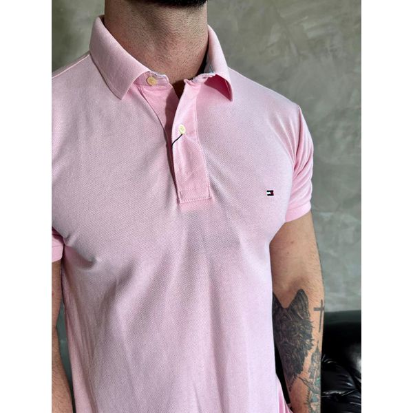 Camiseta tommy rosa sales