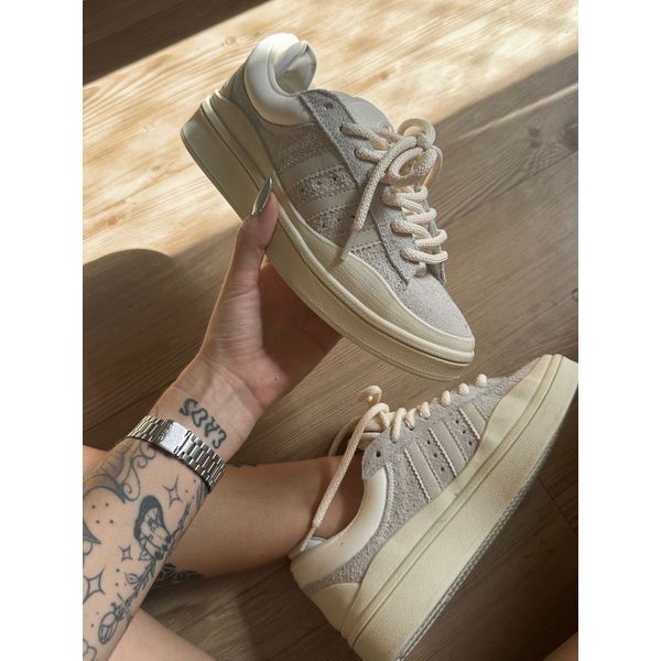 Tênis couro adidas originals campus bege cheap