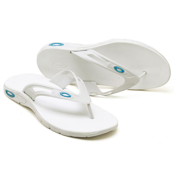 Chinelo Oakley Rest 2.0 BRANCO DETALHE AZUL