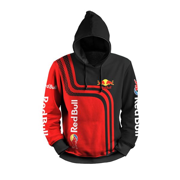 MOLETOM COM CAPUZ RED BULL VERMELHO/PRETO