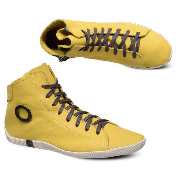 BOTA OKN COURO NAPA AMARELO