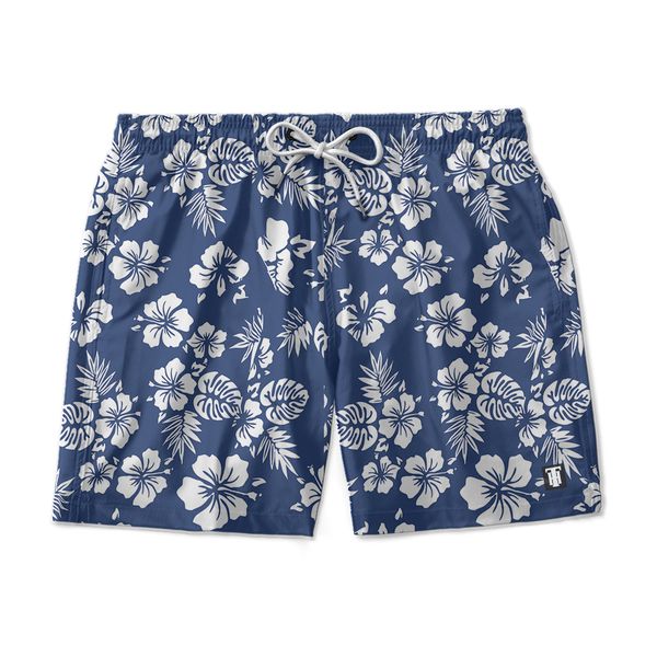 SHORT PRAIA FLORAL AZUL