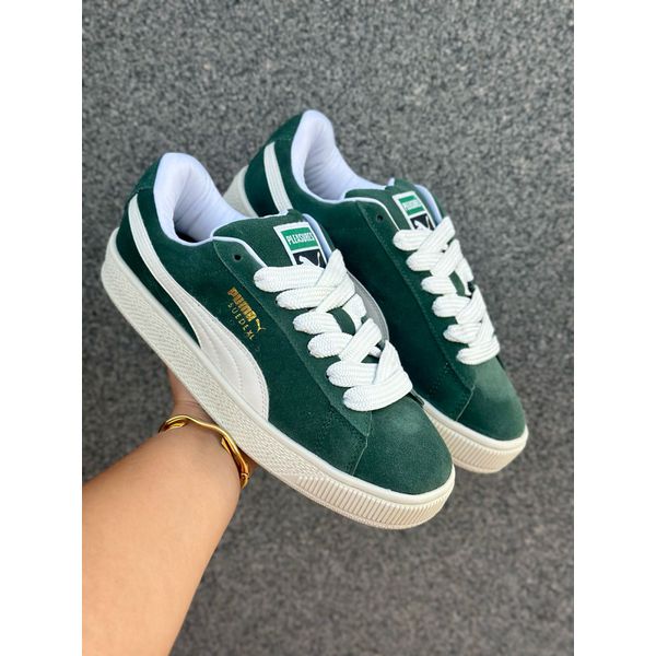 Tênis Masculino Puma Suede Verde e Branco 