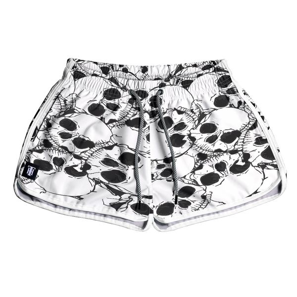 SHORT PRAIA FEMININO CAVEIRA BRANCO/PRETO