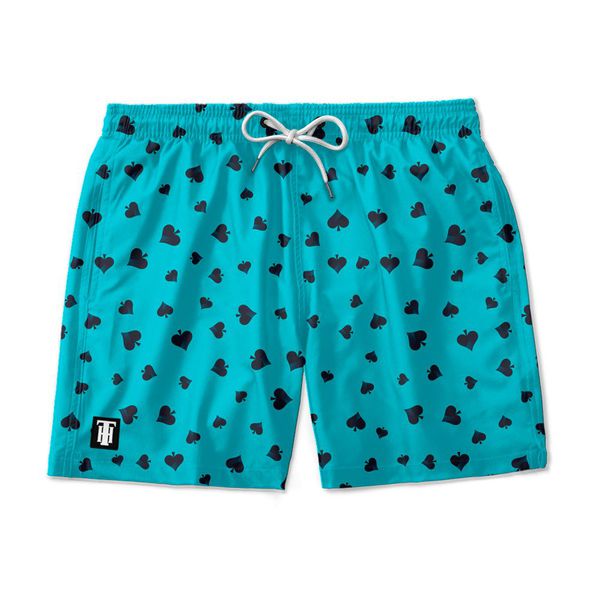 SHORT PRAIA POKER NAIPE ESPADA AZUL