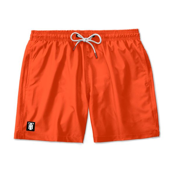 SHORT PRAIA LARANJA NEON