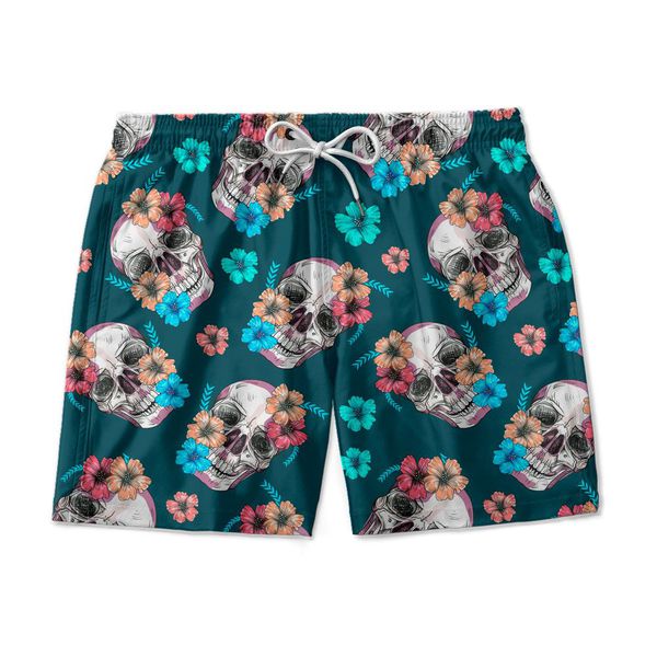 SHORT PRAIA CAVEIRAS FLOR