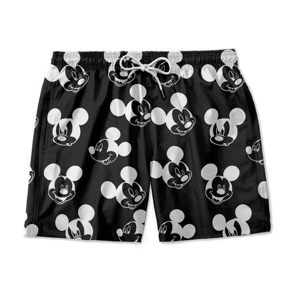 SHORT PRAIA MICKEY PRETO E BRANCO