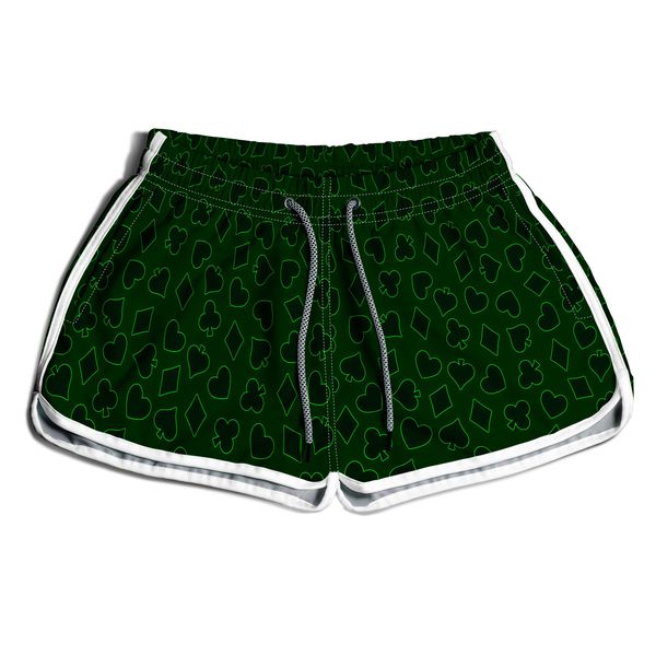 SHORT PRAIA FEMININO NAIPE CARTAS VERDE