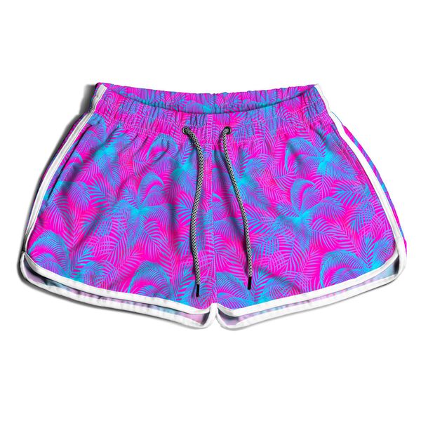 SHORT PRAIA FEMININO FLORAL ROSA