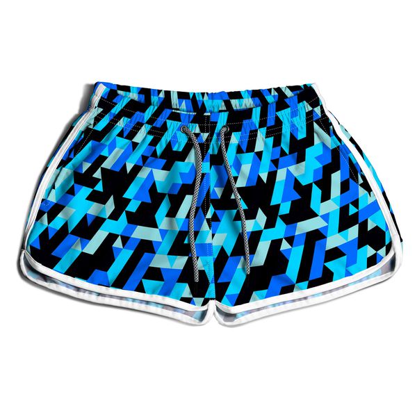 SHORT PRAIA FEMININO AZUL PRETO