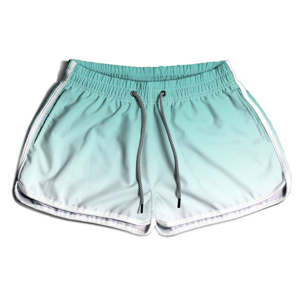 SHORT PRAIA FEMININO DEGRADE VERDE/BRANCO