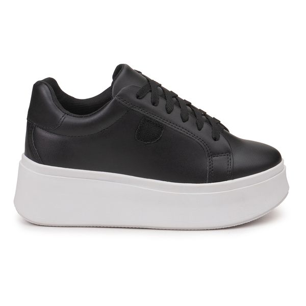 Alto Feminino Tenis Preto Sola Branca Feminino Tênis Feminino