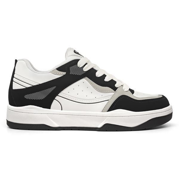 Tênis Casual Street Court Branco e Preto