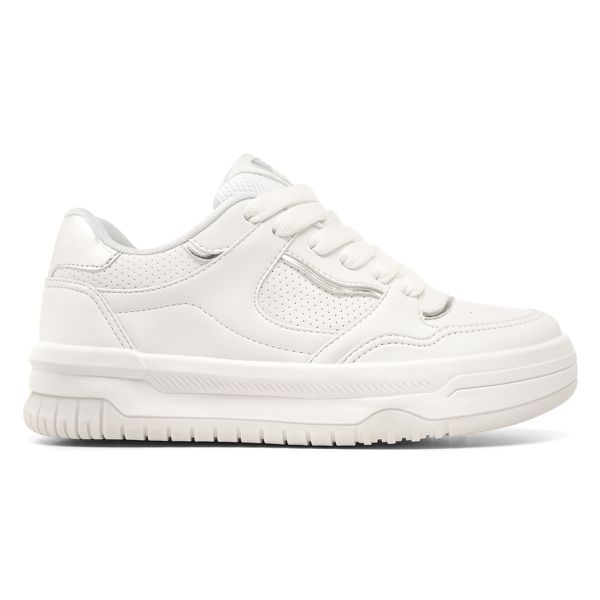 Tênis Casual Elevate Branco e Prata