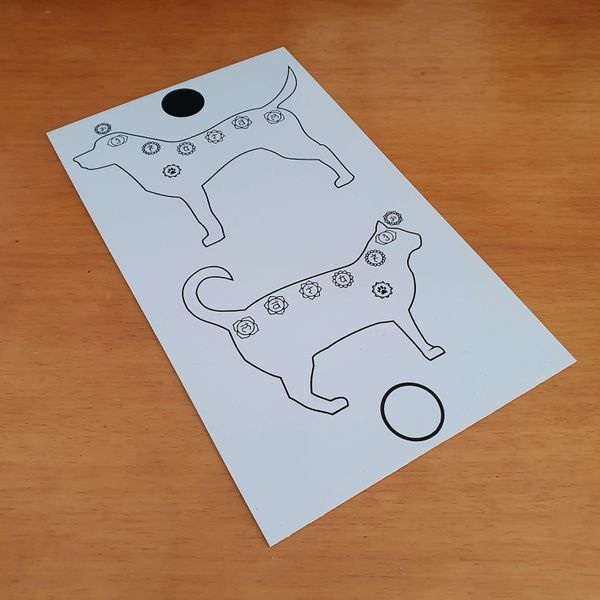 Gráfico Figuras Animais Chakras Gato e Cachorro PS PVC