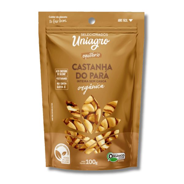 CASTANHA DO PARA INTEIRA SEM CASCA ORGÂNICA - UNIAGRO 100G.
