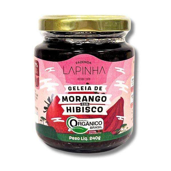 GELEIA DE MORANGO C/ HIBISCO - FAZENDA MARGARIDA - 240G.