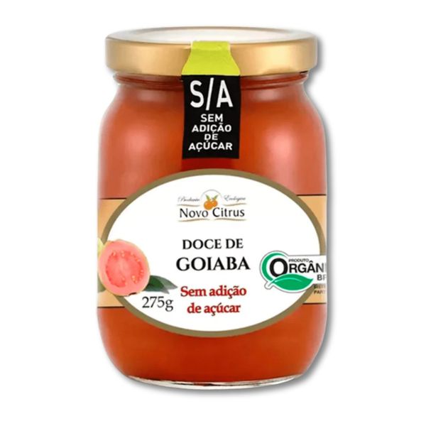DOCE ORGÂNICO DE GOIABA SEM ADIÇÃO AÇÚCAR - NOVOCITRUS - 275G 