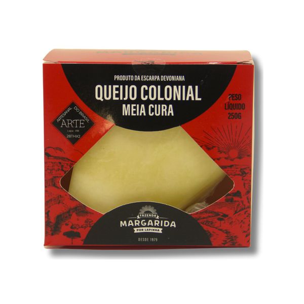 QUEIJO COLONIAL MEIA CURA (CONVENCIONAL) - FAZENDA LAPINHA - 250G.