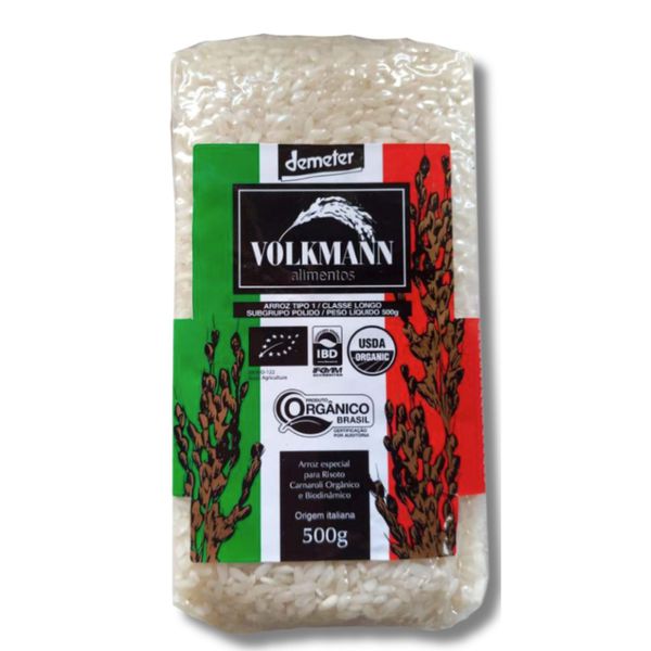 ARROZ PARA RISOTO CARNAROLI BIODINÂMICO - VOLKMANN - 500G.